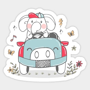 Elephant Riding Car Sticker